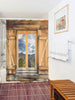 Wood Window Landscape Fabric Shower Curtain