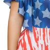 Asymmetric Patriotic American Flag Print Plus Size Dress