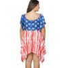 Asymmetric Patriotic American Flag Print Plus Size Dress
