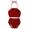 Stylish Halter Crochet High Waisted Women's Bikini