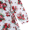 V Neck Long Sleeve Floral Print Ruffled Women Maxi Dress