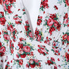 V Neck Long Sleeve Floral Print Ruffled Women Maxi Dress