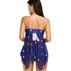 Stars Print Patriotic American Flag Skirted Tankini