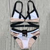 Bandage Color Block Bikini Set
