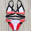 Bandage Color Block Bikini Set
