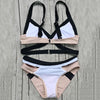 Bandage Color Block Bikini Set