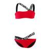 Sexy Solid Letter Printing Bikini Two-piece Suits