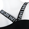 Sexy Solid Letter Printing Bikini Two-piece Suits