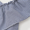 Asymmetric Plaid Ruffle Flare Sleeve Top