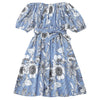 Off Shoulder Floral Striped Dress With Belt