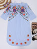 Flare Sleeve Cami Floral Embroidered Dress