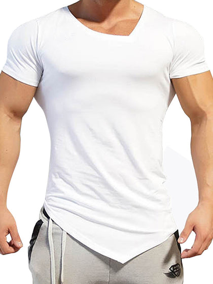 V Neck Asymmetric T-Shirt