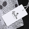 Fashionable Three Quarter Sleeve Collarless Dot Print Chiffon Women Cardigan