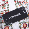 Retro Turn-down Collar Half Sleeve Embroidery Button Type Blouse for Ladies