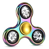 Tri-wing Skull Fire Rainbow Zinc Alloy ADHD Fidget Spinner Stress Relief Product Fidgeting Toy for Adults