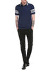 Turndown Collar Striped Design T-Shirt