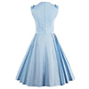 V Neck Bowknot Pin Up Fit and Flare Work Dress