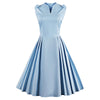 V Neck Bowknot Pin Up Fit and Flare Work Dress
