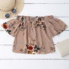 Floral Off Shoulder Cropped Blouse