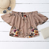 Floral Off Shoulder Cropped Blouse
