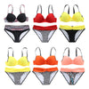 Spaghetti Strap Patchwork Mid Waist Swimsuit Women Bikini