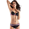 Spaghetti Strap Patchwork Mid Waist Swimsuit Women Bikini
