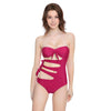 Sexy Spaghetti Strap Hollow Out Tie Pad Women Swimsuit