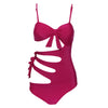 Sexy Spaghetti Strap Hollow Out Tie Pad Women Swimsuit