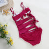 Sexy Spaghetti Strap Hollow Out Tie Pad Women Swimsuit