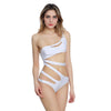 Sexy One Shoulder Hollow Out Pad Women Swimsuit