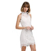 Sexy Stand Collar Lace Spliced Crochet Women Dress