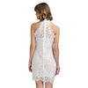 Sexy Stand Collar Lace Spliced Crochet Women Dress