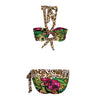 Halter Neck Leopard Print Low Waist Swimsuit Women Bikini