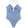 Sexy Spaghetti Strap Hollow Out Backless Women Swimsuit