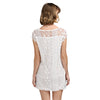 Fresh Style Round Collar Sleeveless Pure Color Lace Dress for Women