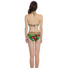 Halter Neck Leopard Print Low Waist Swimsuit Women Bikini