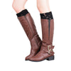 Hollow Out Leaf Pattern Girls Knitted Warm Long Socks