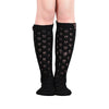 Hollow Out Leaf Pattern Girls Knitted Warm Long Socks