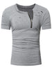 Destroyed Zipper Design Short Sleeves T-shirt