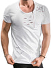 Destroyed Zipper Design Short Sleeves T-shirt