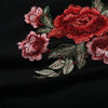Round Collar Short Sleeve Floral Embroidery Women T-shirt