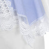 Off The Shoulder Short Sleeve Lace Spliced Women Crop Top