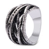 Stylish Old Classical Silver Color Springs Twine Rhinestone Ring