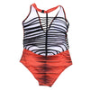 Sexy V Neck Hollow Out Strap Pad Print Women Swimsuit
