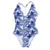 Sexy V Neck Hollow Out Strap Pad Print Women Swimsuit