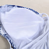 Sexy V Neck Hollow Out Strap Pad Print Women Swimsuit