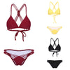 Spaghetti Strap Woven Criss Cross Pad Low Waist Women Bikini