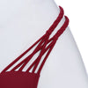 Spaghetti Strap Woven Criss Cross Pad Low Waist Women Bikini