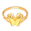 18K Electroplate Gold Color Butterfly Ring for Women