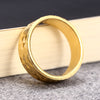 18K Electroplate Gold Color Geometric Pattern Ring for Men